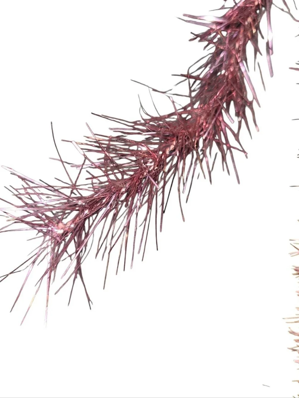 14 Plus Ft Of Vintage Pink Christmas Xmas Tinsel Garlanf